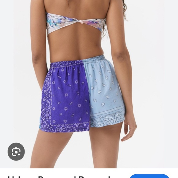 Urban Outfitters Urban Renewal Recycled Bandana Print Pull-On Short NWT - Picture 5 of 7